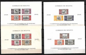 BOLIVIA STAMP 1951 SOUTH-AMERICAN ATHLETIC CHAMPIONSHIP 1948  IMPERF. SHEETS MNH