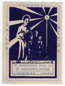 (I.B) Canada Cinderella : St Vincent's Christmas Seal (1937)