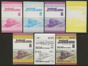 St. Vincent Grenadines - Union Islands Train #57 Progr. Color Trial Proofs VF-NH-