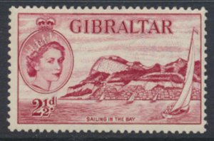 Gibraltar  SG  149a  Deep Carmine SC# 136*  MVLH  1956  see scans / details