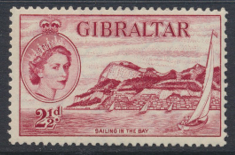 Gibraltar  SG  149a  Deep Carmine SC# 136*  MVLH  1956  see scans / details
