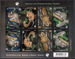 BELARUS 2021 WILD ANIMALS RODENTS SAUVAGES WILDE TIERE SHEET