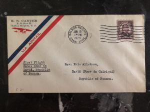 1929 Canal Zone First Flight airmail cover FFC to David Panama FAM 5