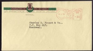 Canada-cover #10009- 4c meter #148075 - Montreal,Quebec-23 1 1959-CC illustrated