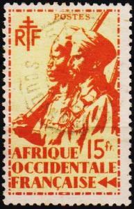 French West Africa.1945 15f S.G.21 Fine Used