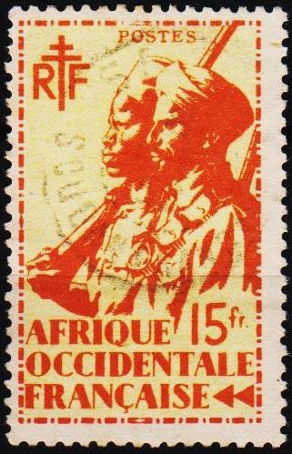 French West Africa.1945 15f S.G.21 Fine Used