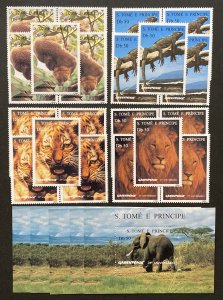 St. Thomas & Prince Is. 1996 #1237-41, Wholesale Lot of 5, MNH, CV $71.25