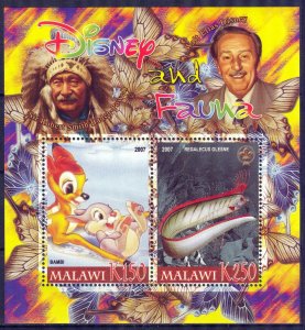 Malawi 2007 Walt Disney (X) Indians Scouting Scouts Fishes Sheet MNH