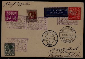 Netherlands/Germany Zeppelin card 11.11.30