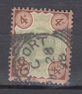 J44115 JL Stamps 1887-92 great britain 4p  used #115 queen $15.00 scv