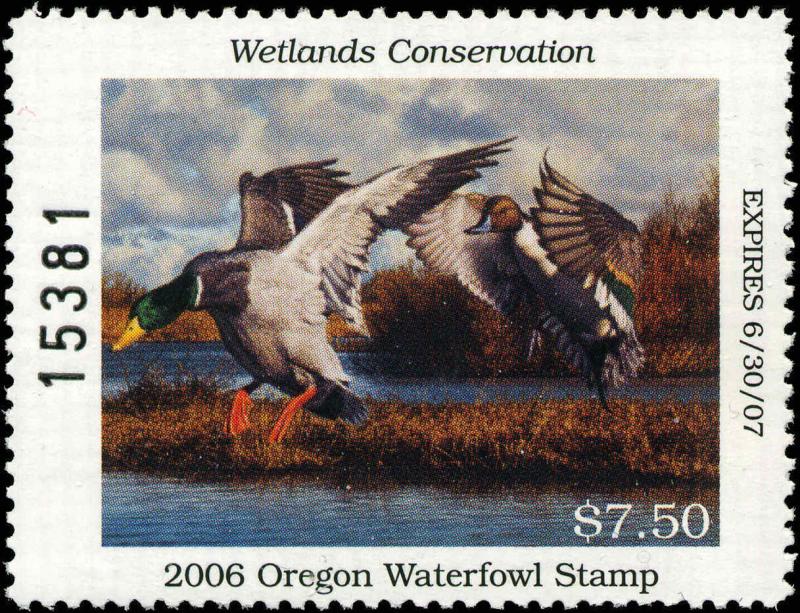 OREGON #23 2006 STATE DUCK STAMP PINTAILS/MALLARDS by Robert Steiner