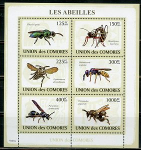 COMOROS BEES MINIATURE SHEET MINT NEVER HINGED