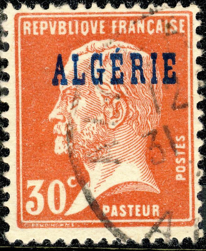 ALGÉRIE / ALGERIA 1924 30c red Pasteur Yv.15/Mi.11 - Very Fine Used