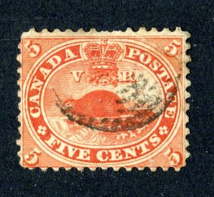 Canada 1859. 5c deep red. Used. SG32.