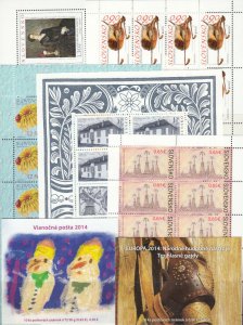 SLOVAKIA MNH  2014 M/S          8 Mini sheeets + 3 Booklets Kleinbogen