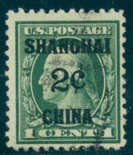 US #K1 Offices in China, 2¢ on 1¢, used, VF, Scott $70.00