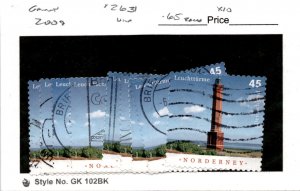 Germany, Postage Stamp, #2631 (10 Ea) Used, 2011 Lighthouse (AD)