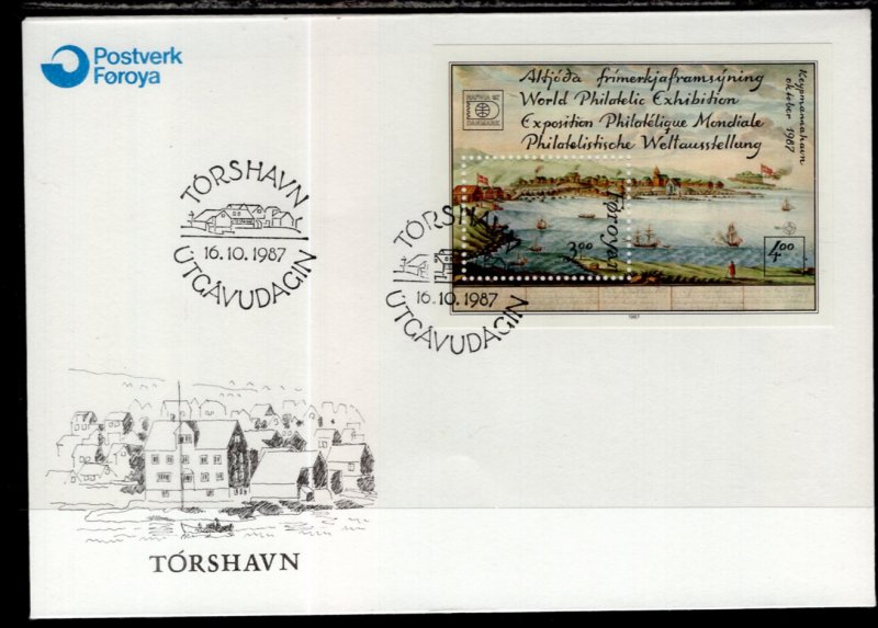 Faroe Islands 168 Souvenir Sheet U/A FDC