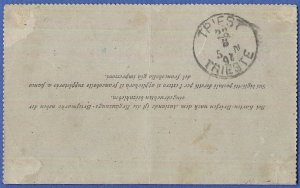 AUSTRIA 1894  5kr used Lettercard, LLOYD AUSTRIACO LVIII Sultan Blue cancel