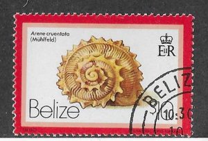 Belize Sc #487 $10  top value of set used VF