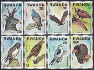 Rwanda 828-835,MNH. Birds of Prey,1977.Eagles,Vulture,Buzzard,Kite,Bateleur.