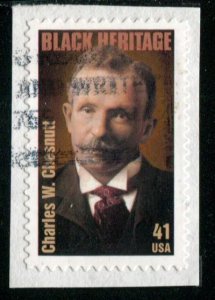 4222 US 41c Charles W Chesnutt SA, used on paper