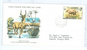 Gambia 343 1976 Animal, Addressed WWF FDC