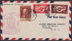 1941 foreign First Flight FAM F18-22b PAA cachet Lisbon to Trinidad PanAM