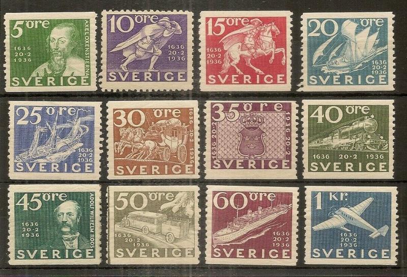 Sweden 1936 Tercentenary Set MNH Cat£120