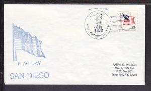 USS Fresno 1979 Flag Day Ship cover BIN 