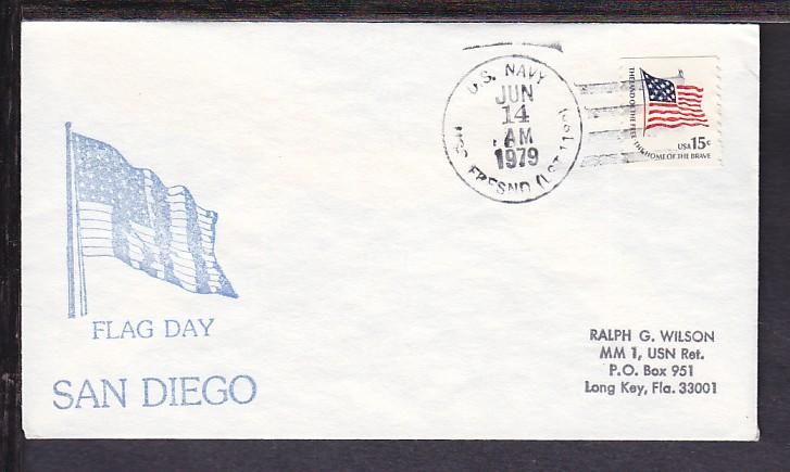 USS Fresno 1979 Flag Day Ship cover BIN 