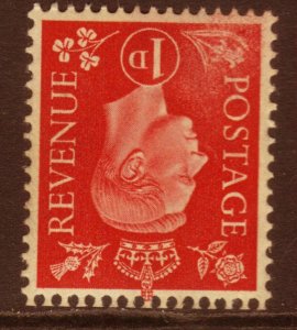 GB 1937 - 47 KGV1 1d Scarlet MM Invert Wmk CV £40 SG 463wi ( K53 )