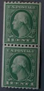 United States #486 1 Cent Washington Vertical Coil Pair MNH