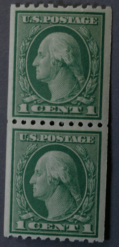 United States #486 1 Cent Washington Vertical Coil Pair MNH