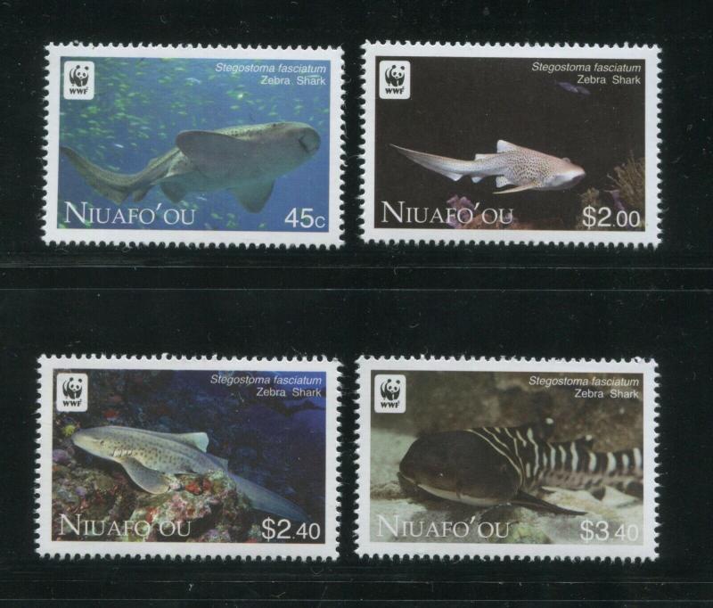 2012 Tonga Niuafo'ou Zebra Sharks Postage Stamps #271-274 Mint Never Hinged Set 