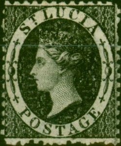 St Lucia 1864 (1d) Intense Black SG11x Wmk Reversed Fine MM