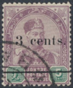 Johore  Malaya  SC#  27 Used  surcharge    see details & scans