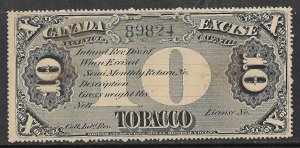 CANADA TOBACCO EXCISE Series of 1870 10lb Black TAX PAID REVENUE MNG M-206