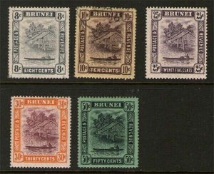 Brunei 1924 Sc 52,54-57(54used) MH