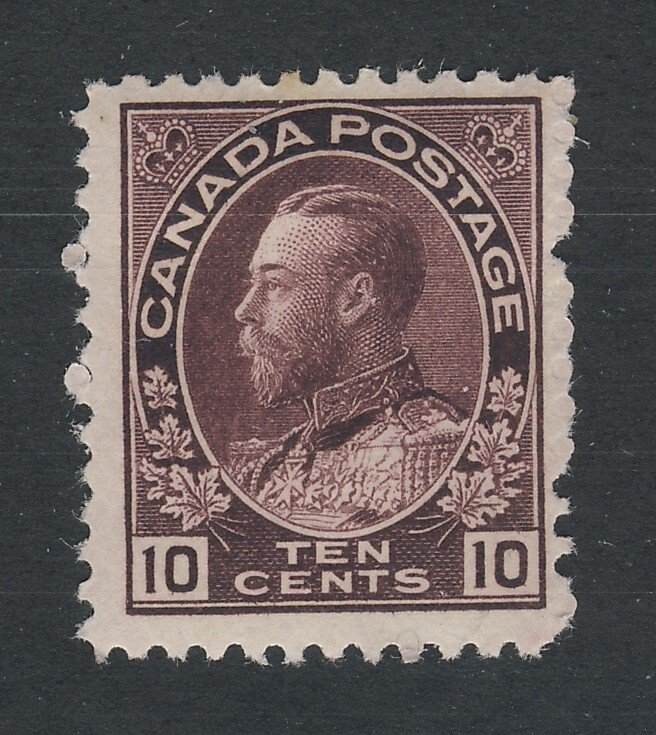 Canada WW1 Admiral Stamp; #116-10c MH Fine Guide Value = $125.00
