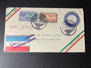 1929 Mexico Airmail Cover Chihuahua Chih to Sulzburg Baden Germany via New York