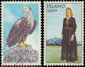 Iceland #378-379, Complete Set(2), 1965-1968, Birds, Used