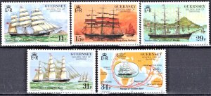 ZAYIX Great Britain Guernsey 367-371 MNH  Ships Transportation 122121S30M