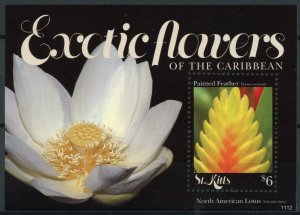 St Kitts 2011 MNH Flora Stamps Exotic Flowers Caribbean Painted Feather 1v S/S I