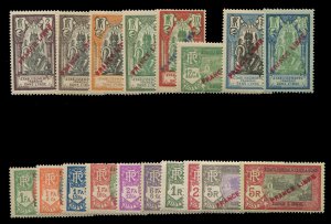 French Colonies, French India #117-123, 124-134, 1941 France Libre Overprints...