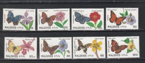 Maldives # 1563-1570, Butterflies, Mint NH, 1/2 Cat.