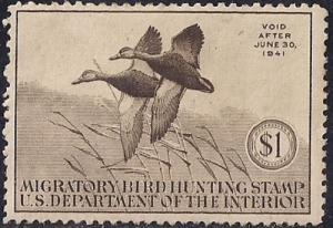 RW 7 $1.00 1940 WA Mallards mint Cat. 125+ H OG VF