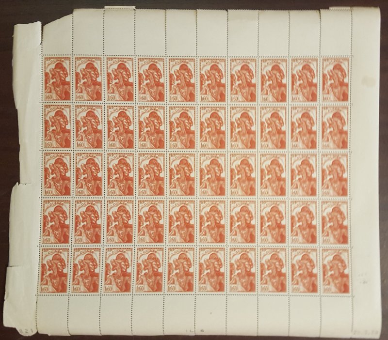 French Guinea #152* NH  Full sheet of 50 stamps  CV $80.00