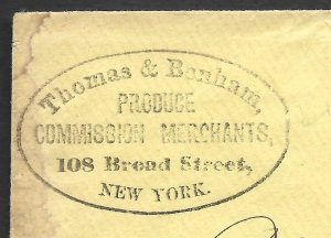 Doyle's_Stamps: New York City Postal History Cover w/Fancy Negative Cross