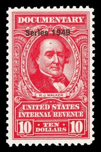 Scott R528 1949 $10.00 Dated Red Documentary Revenue Mint VF OG NH Cat $72.50